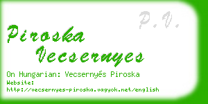 piroska vecsernyes business card