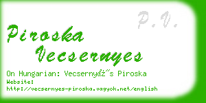 piroska vecsernyes business card